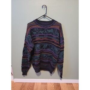 Vintage TOSANI Crewneck Sweater COOGI STYLE 3D Knit - Canada Made Mens Large
